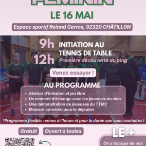 Affiche sport féminin ping