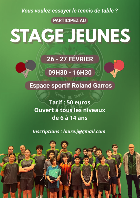 stage tennis de table