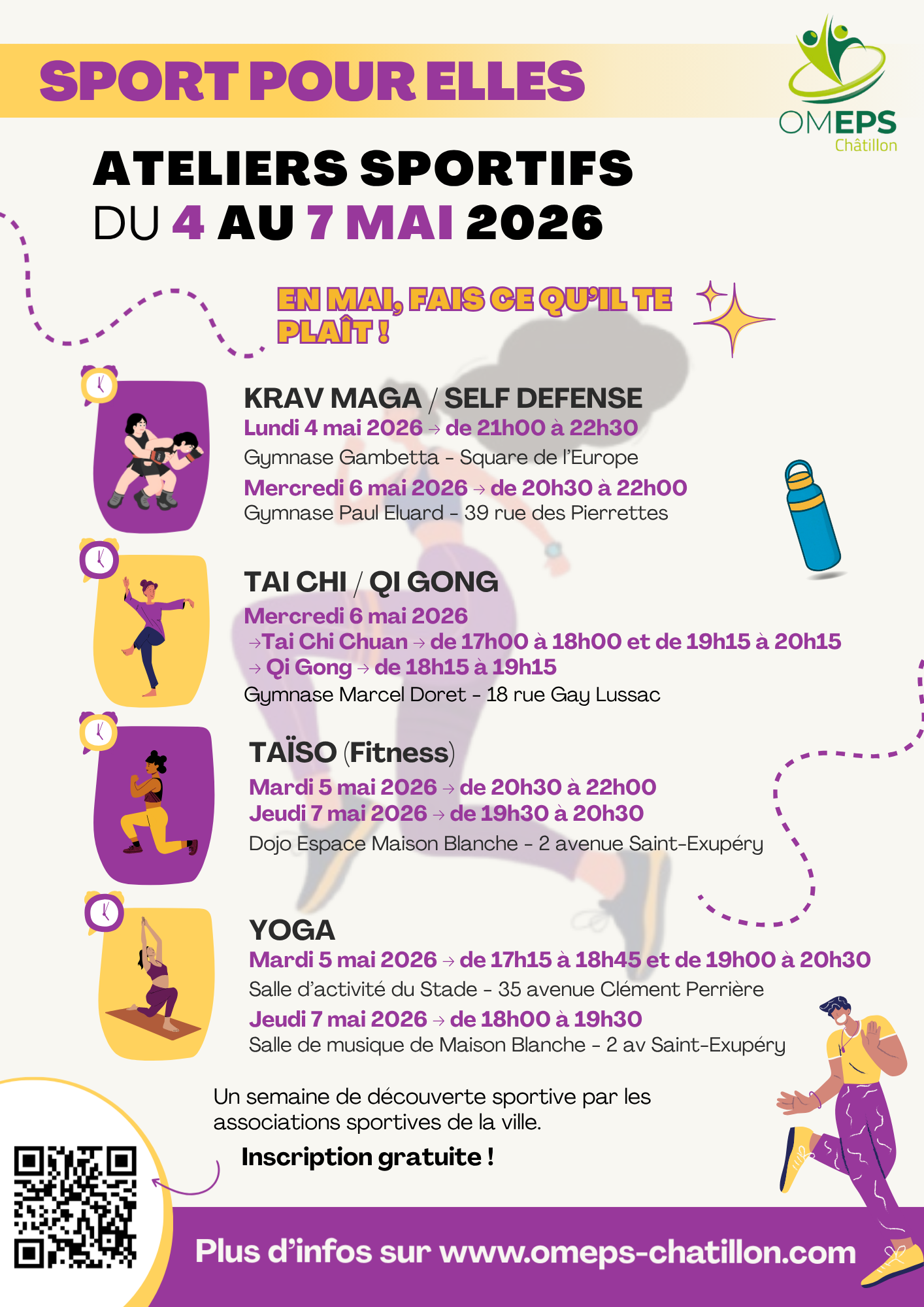 Ateliers sportifs du 4 au 7 mai